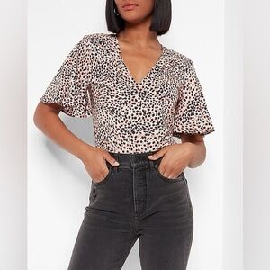Express | Animal Print, Flutter Sleeve Body Suit